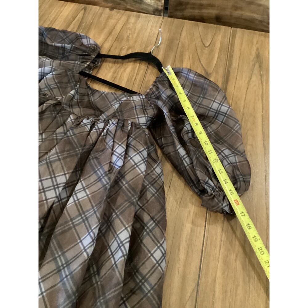 Selkie The Plaid Puff Organza Dress size XXS - Picture 5 of 10